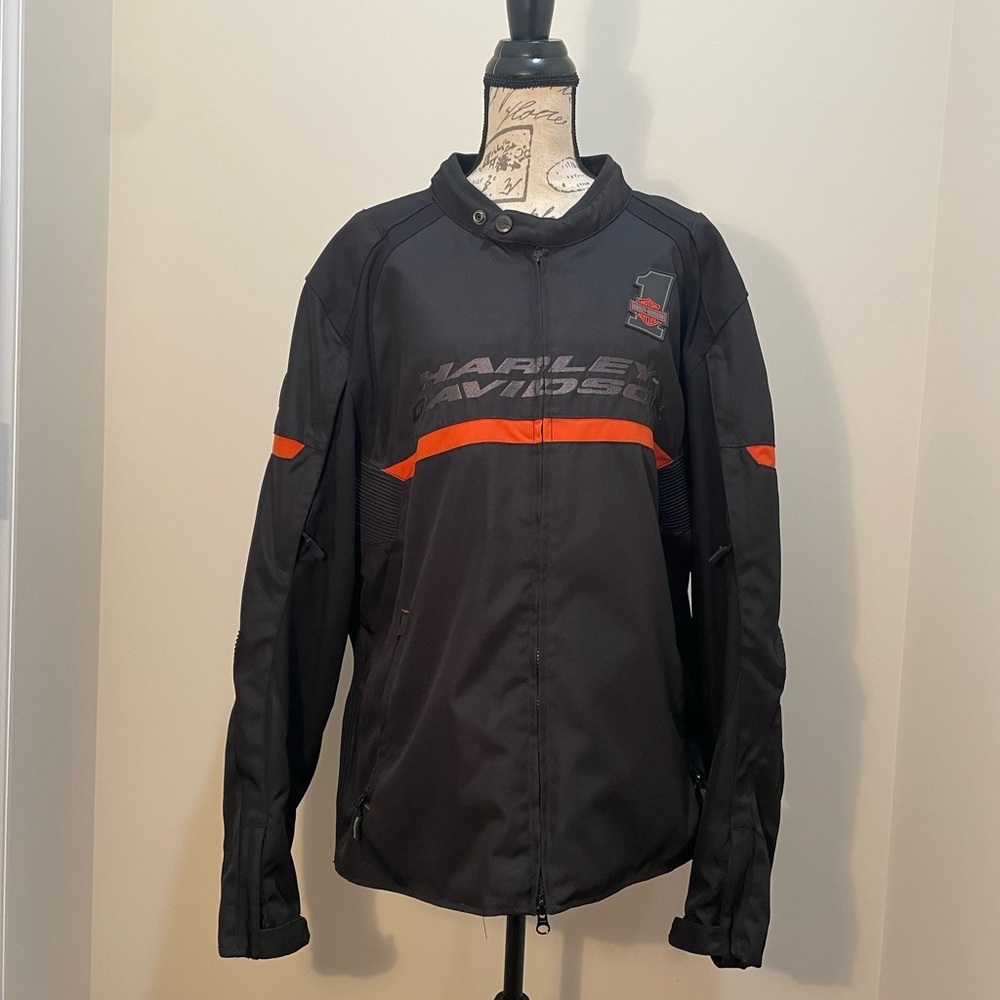 Harley-Davidson Black and Orange Riding Jacket